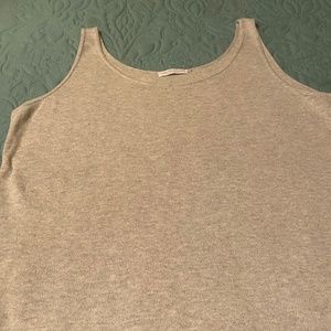 Joan Vass light gray knit tank